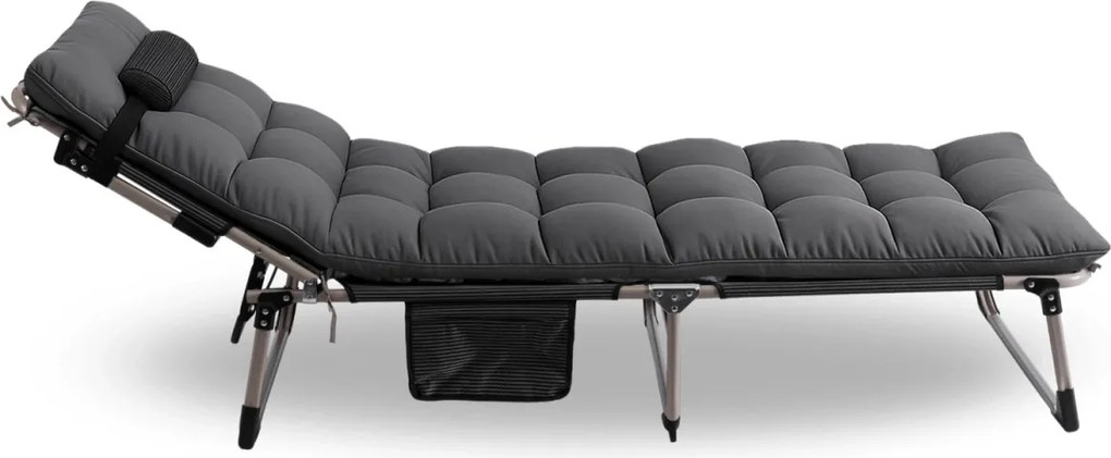 Leżak Ogrodowy Łóżko Polowe VENUS Szare