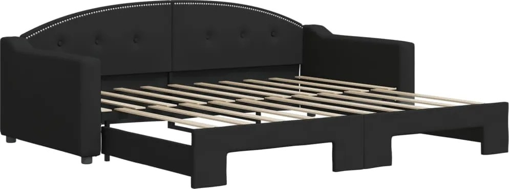 vidaXL fekete kihúzható szövet heverő 90 x 190 cm