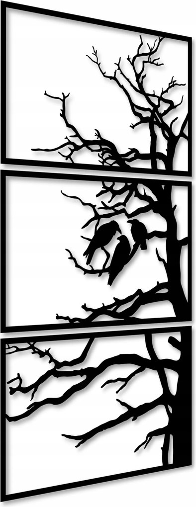 Fa Fali Dekoráció Áttört Kép Dekoráció 120cm Triptichon Fa Nappali