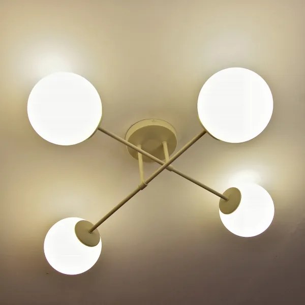 Felületre szerelhető csillár MOON 4xE27/15W/230V krémszínű