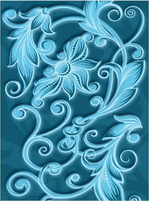 Fotótapéta Kék virágok és díszek-Elegancia és nyugalom 184x254 +ragasztó