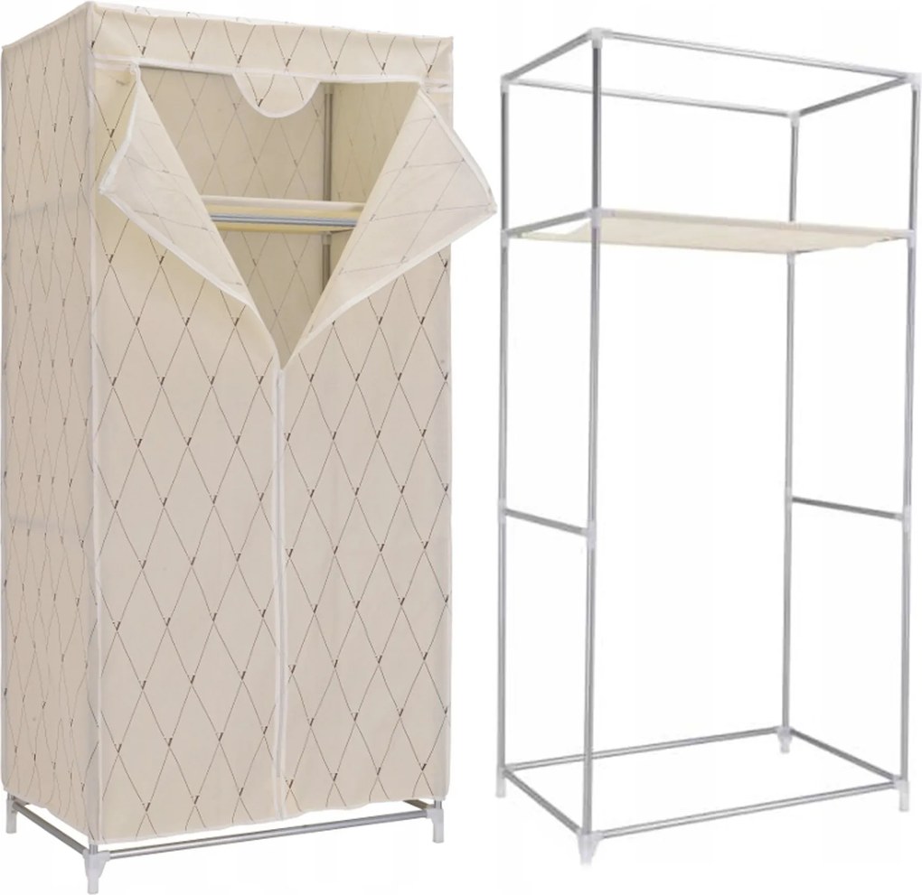 Ruhatár Anyag Összecsukható Ruhaszekrény Textil Akasztós Polc