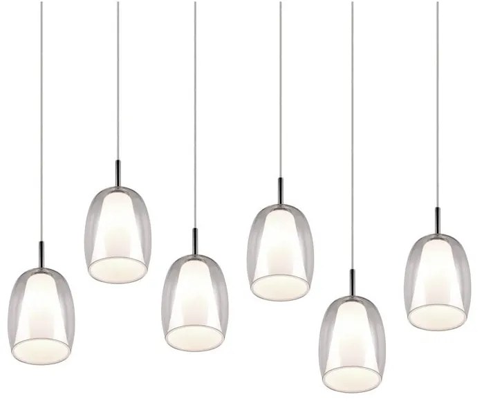 Ezüstszínű függőlámpa üveg búrával Barret – Trio Select