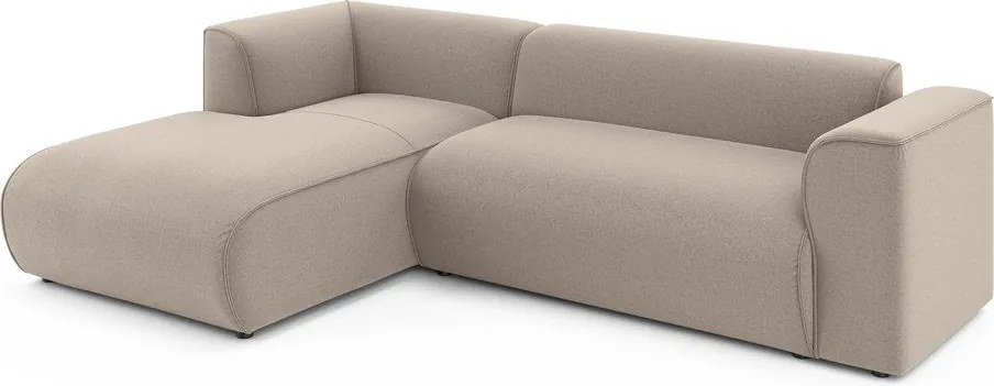Világosbarna sarokkanapé (bal oldali-heverő résszel) Merid – Ropez