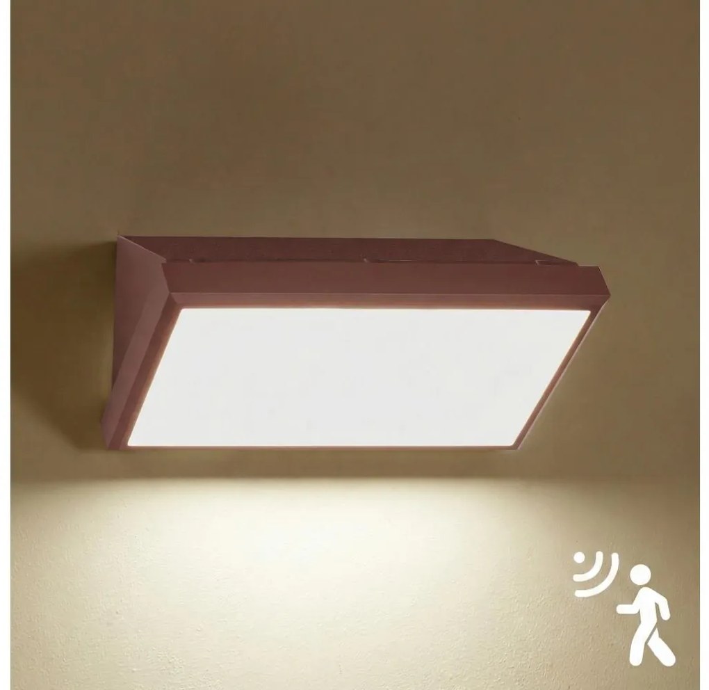 Brilagi-LED Kültéri fali lámpa érzékelővel TRIANGLE LED/20W/230V barna IP65