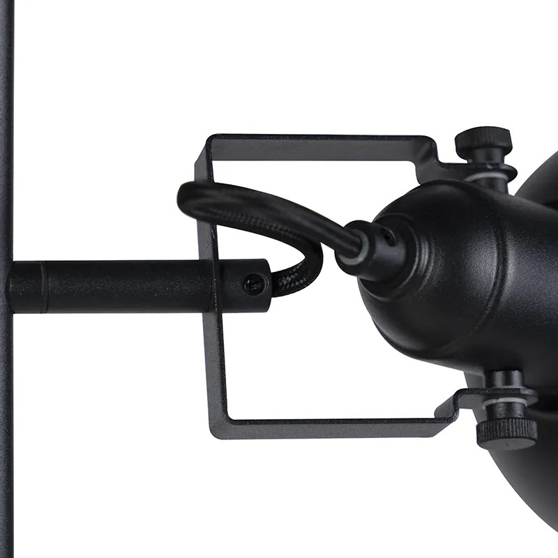 Ipari állólámpa fekete arannyal 3-lámpás - Tommy