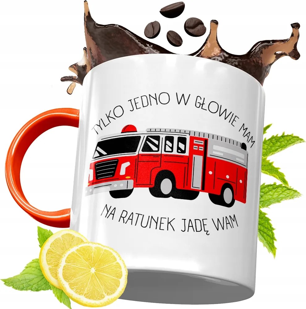 Narancssárga Bögre Tűzoltónak Tökéletes Ajándék fényképes nyomtatással