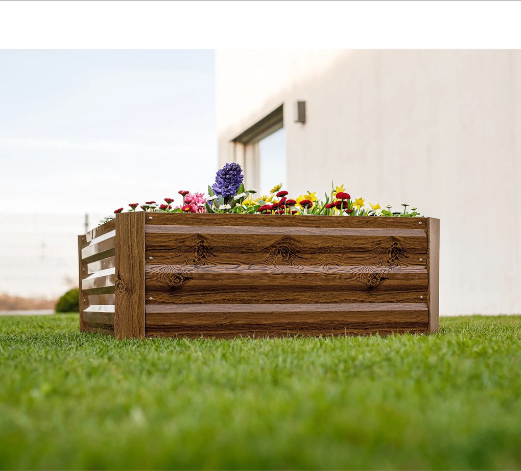 Magasított virágágy, barna, acél, NONKY TYP 3