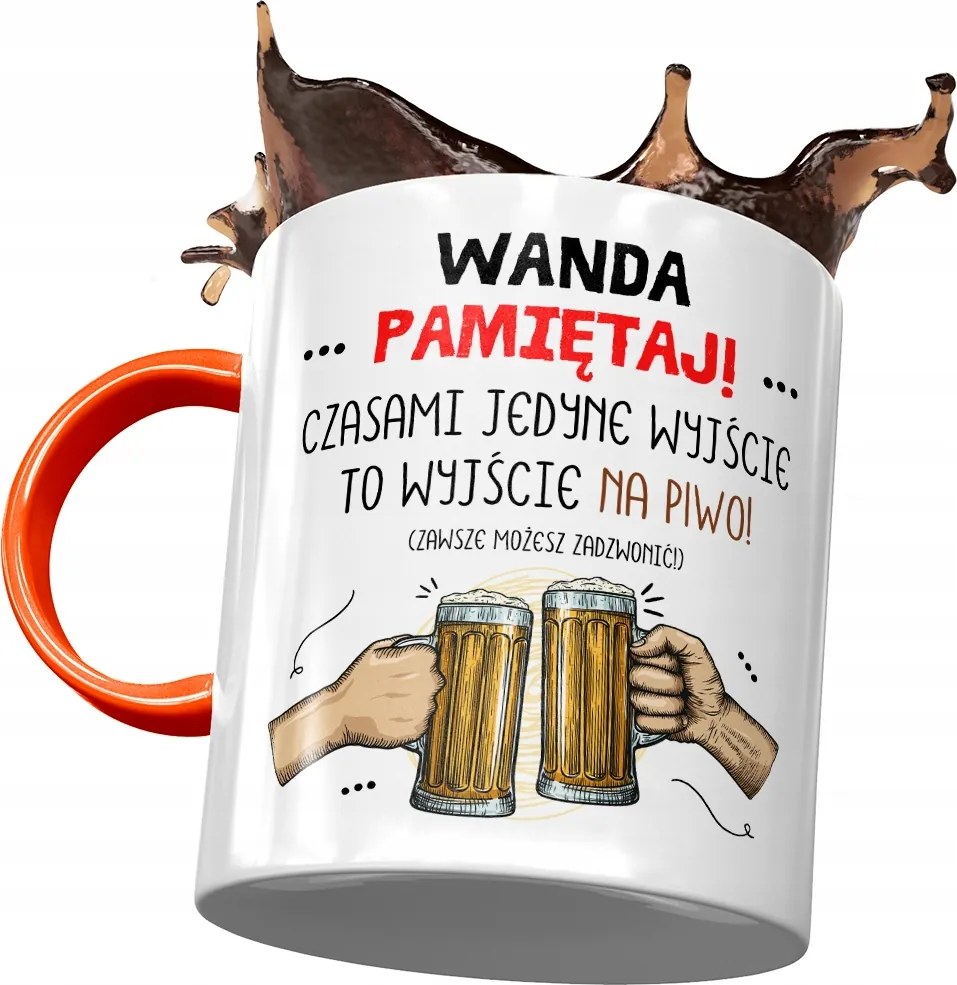 Narancssárga Bögre Vanda Feleség Ajándék Nyomtatott Fotóval