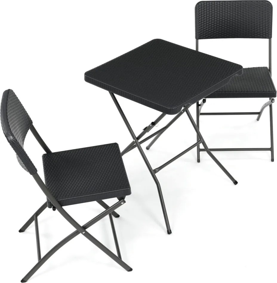 Kerti bútor szett 1+2, műanyag, szürke, AZS-L2161 GREY