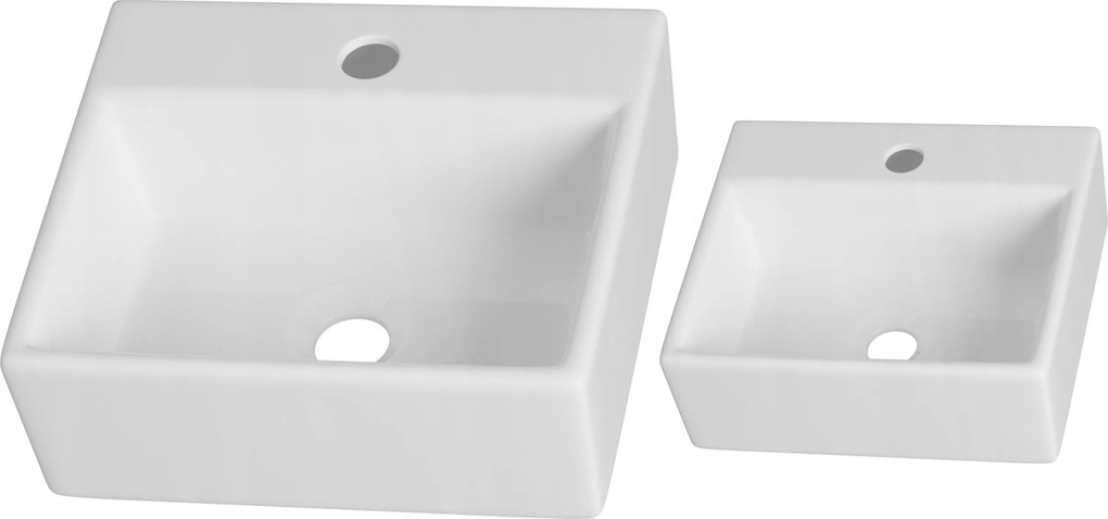 Mosdókagyló Téglalap Alakú Lino Kerámia Fürdőszobai Fehér