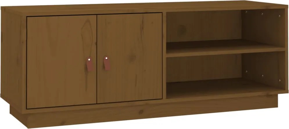 vidaXL mézbarna tömör fenyőfa TV-szekrény 105 x 34 x 40 cm