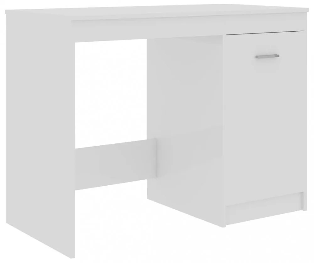 magasfényű fehér szerelt fa íróasztal 100 x 50 x 76 cm