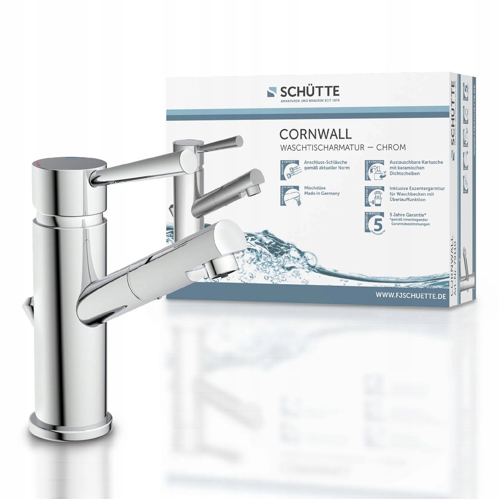 Álló mosdó csaptelep Schütte ezüst