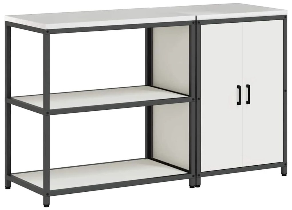 Konyhai Tároló Készlet polcokkal 2 pcs Fehér 150 x 50 x 92 cm