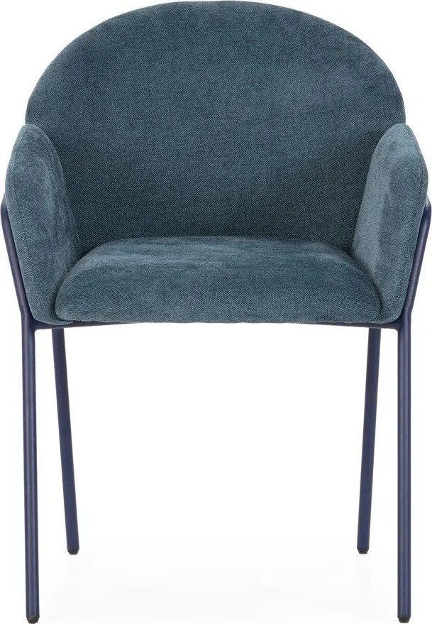 Kék kárpitozott étkezőfotel szett 2 db-os Aslin – MOME