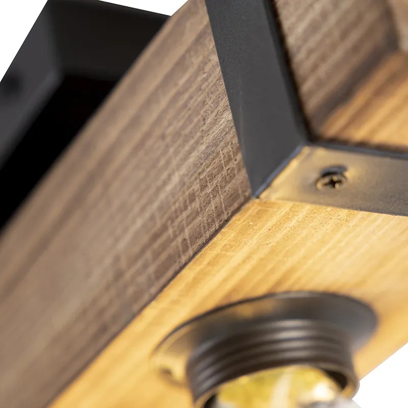 Okos ipari mennyezeti lámpa fa és acél kombinációjában, 4 db WiFi A60 izzóval - Reena