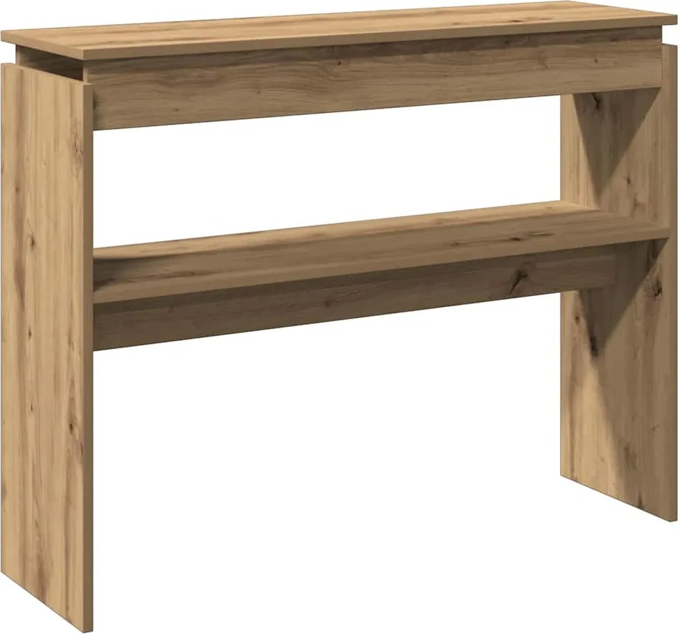 vidaXL kézműves tölgy színű szerelt fa dohányzóasztal 102x30x80 cm