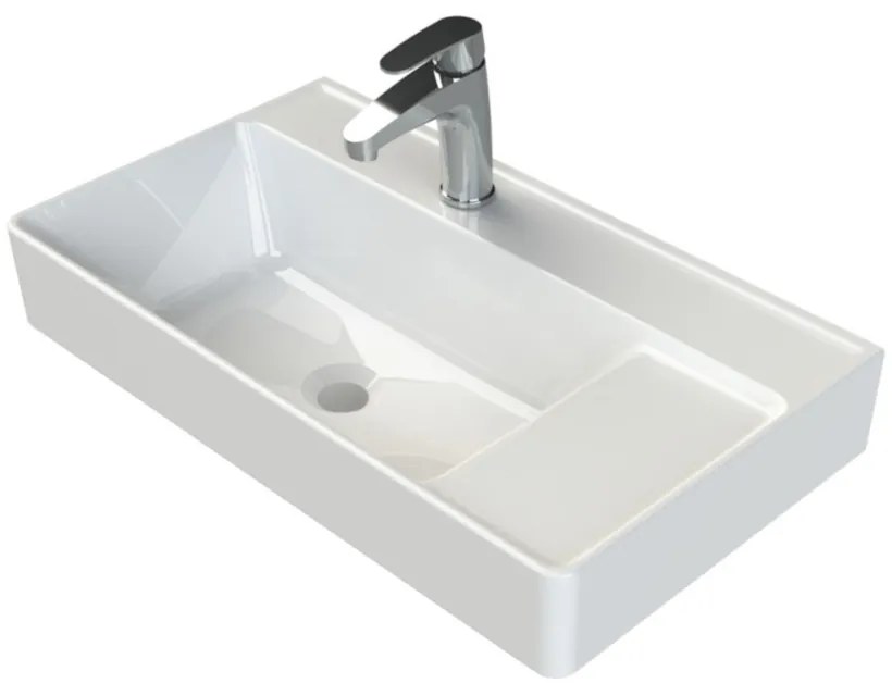 CeraStyle SHARP - KESKENY - porcelán mosdókagyló - 65 x 38 cm