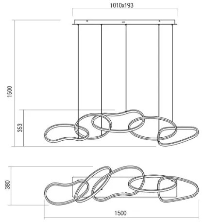 Redo 01-3392 - Dimmelhető LED csillár acélsodronyon BIAS LED/120W/230V aranyszínű