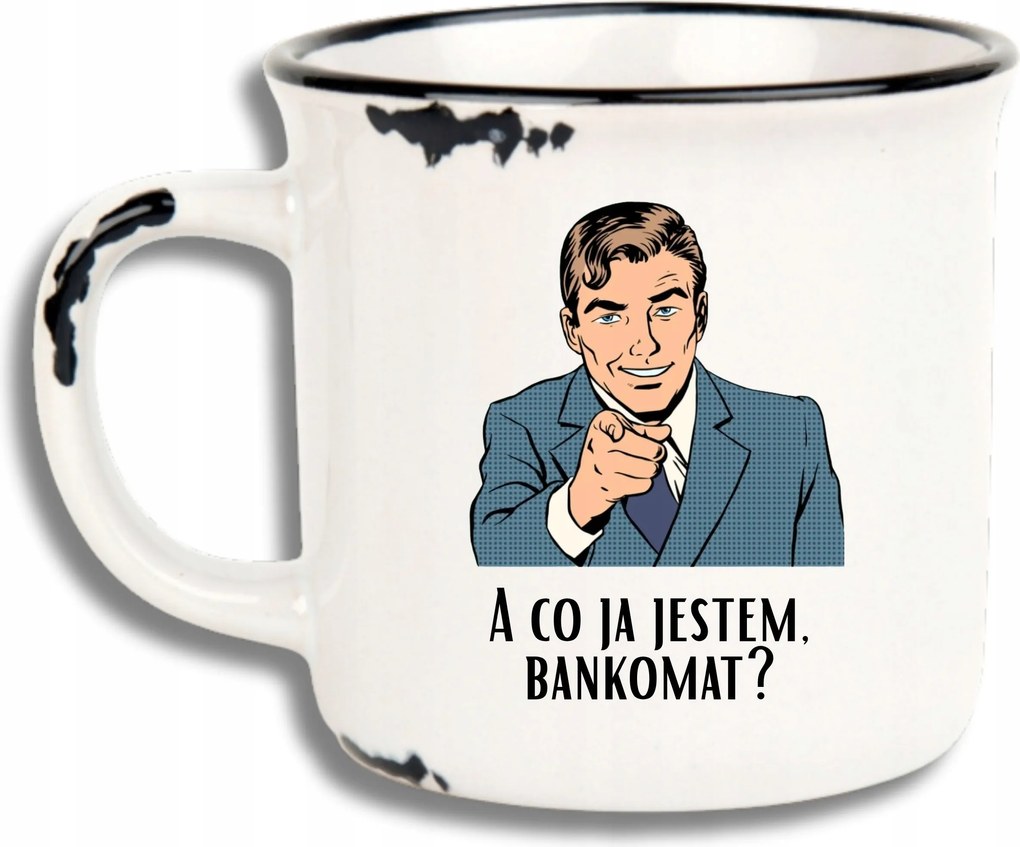 Fehér Retro Bögre Vicces Apák Napi Ajándék És MI Vagyok Én, Atm?