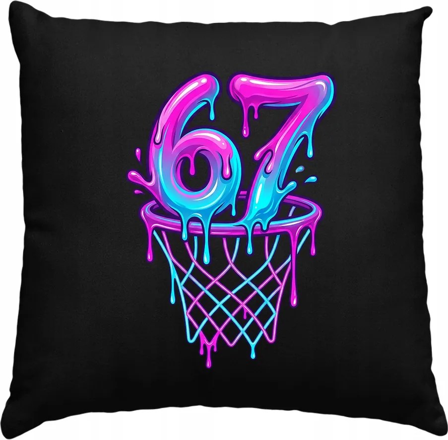 Gyerek párna Six Seven 67 Brainrot Ajándék fekete