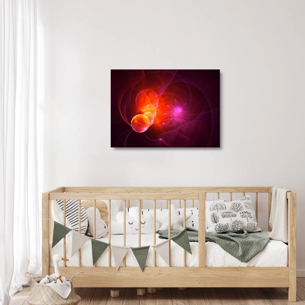 Modern rózsaszín absztrakció képe (üvegen) (70x50 cm)