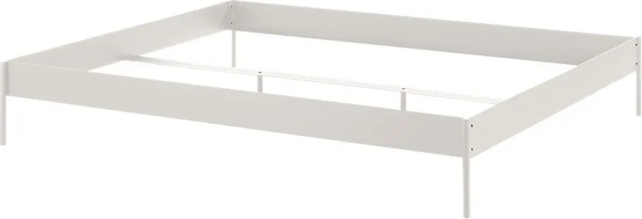 Fehér acél franciaágy ágytámla nélkül ágyráccsal 200x200 cm Eton Basic – noo.ma