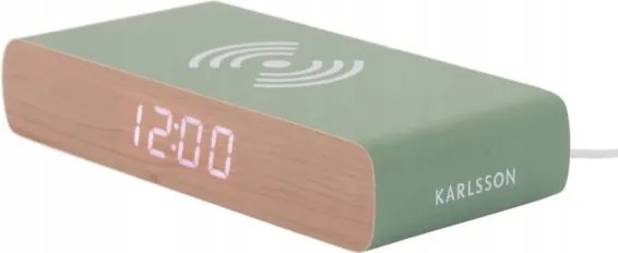 Ébresztőóra elektronikus óra álló zöld indukciós töltő Retro Flat