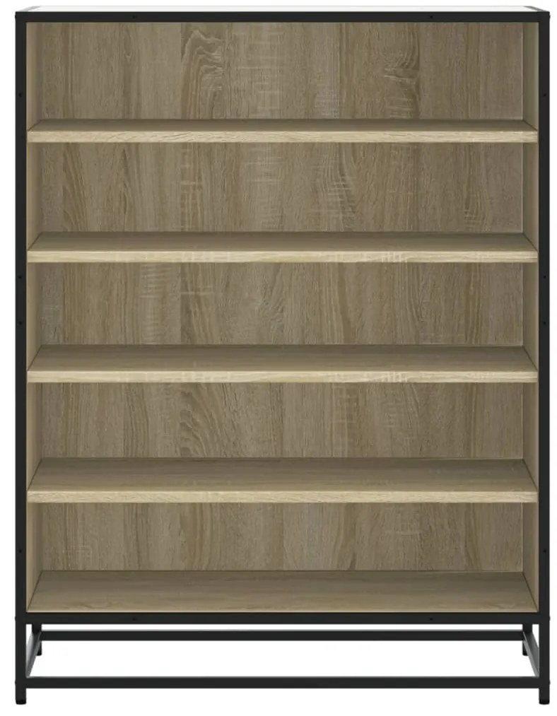 vidaXL sonoma tölgy színű szerelt fa és fém cipőszekrény 75x38x97,5 cm