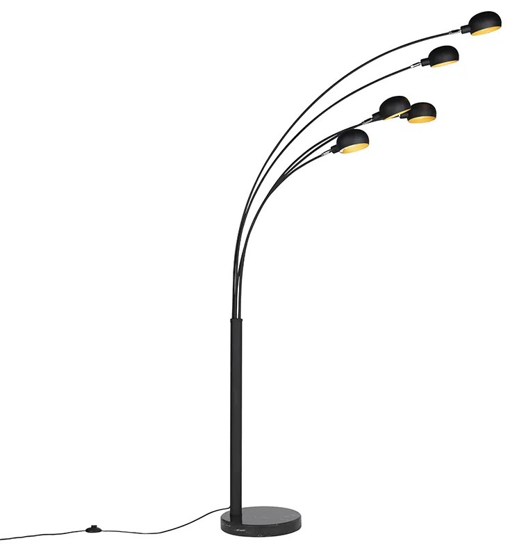 Design állólámpa fekete 5-lámpás - Sixties Marmo