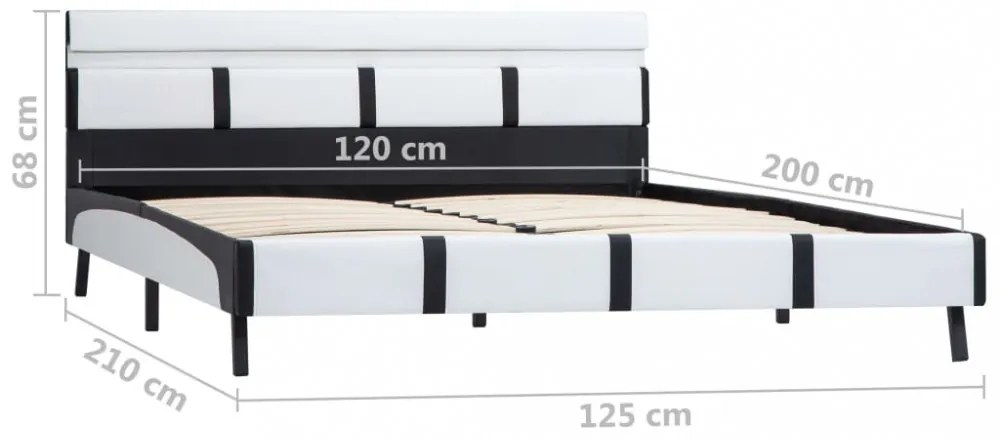 fehér LED-es műbőr ágykeret 120 x 200 cm