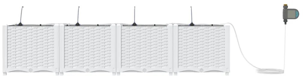 Kerti ültetők Fehér 160 x 40 x 37.5 cm Acél