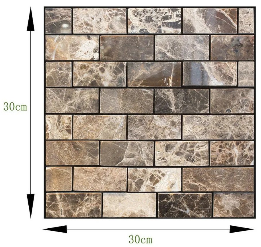 1 Darab 3D Márvány Hatású Falpanel Öntapadós Fürdőszobában Wc-be Szobába Felragasztható Beltérre 30X30 Cm Falmatrica