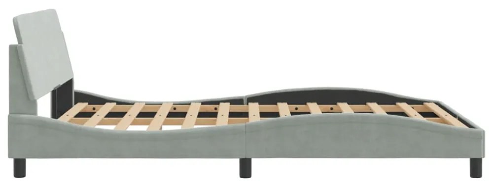 világosszürke bársony ágykeret Dover 140 x 190 cm