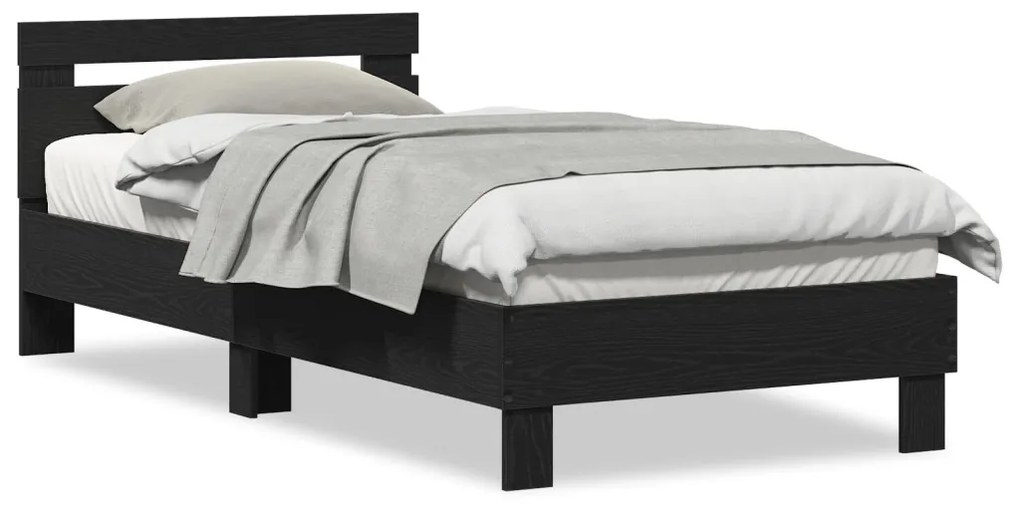 Fekete tölgyfa ágykeret Fekete tölgy Szerelt fa 90 x 200 cm