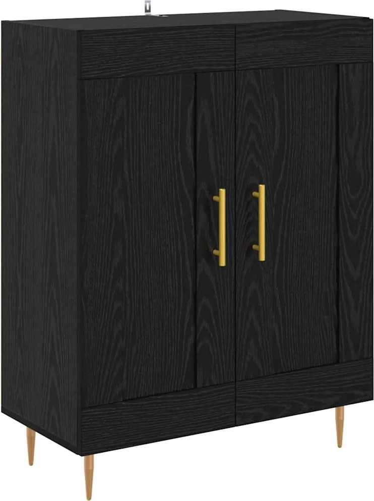 vidaXL Széf Fekete tölgy 69,5 x 34 x 90 cm Műszaki fa és vas
