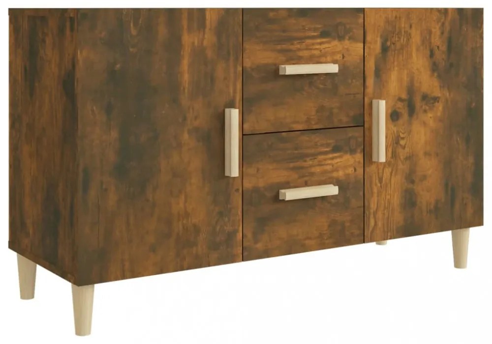 füstös tölgy színű szerelt fa tálalószekrény 100 x 36 x 90 cm