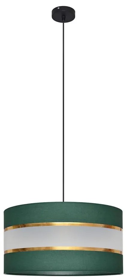 Csillár zsinóron HELEN 1xE27/15W/230V átm. 40 cm zöld/arany