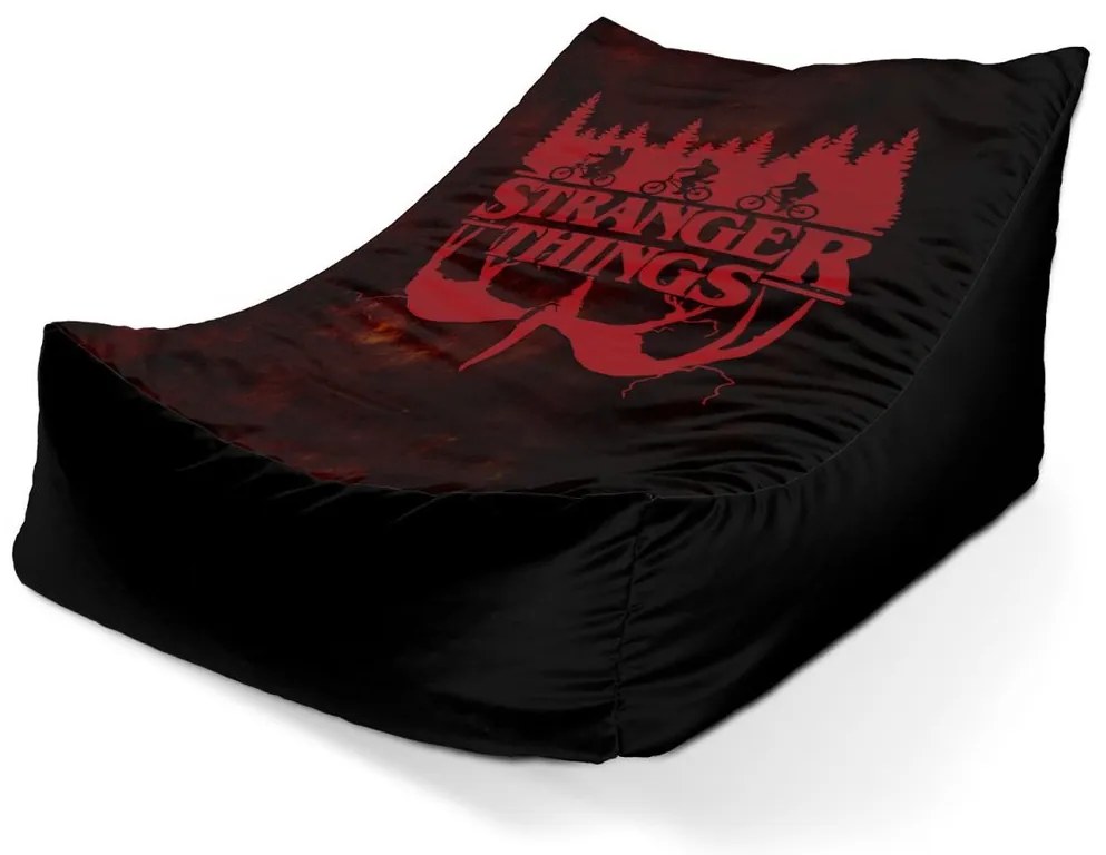 Lounge babzsák Stranger Things Red, fekete / piros