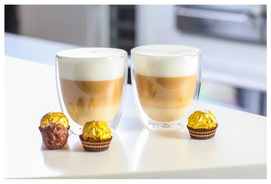 Üveg duplafalú bögre szett lattéhoz 2 db-os 320 ml Amo – Vialli Design