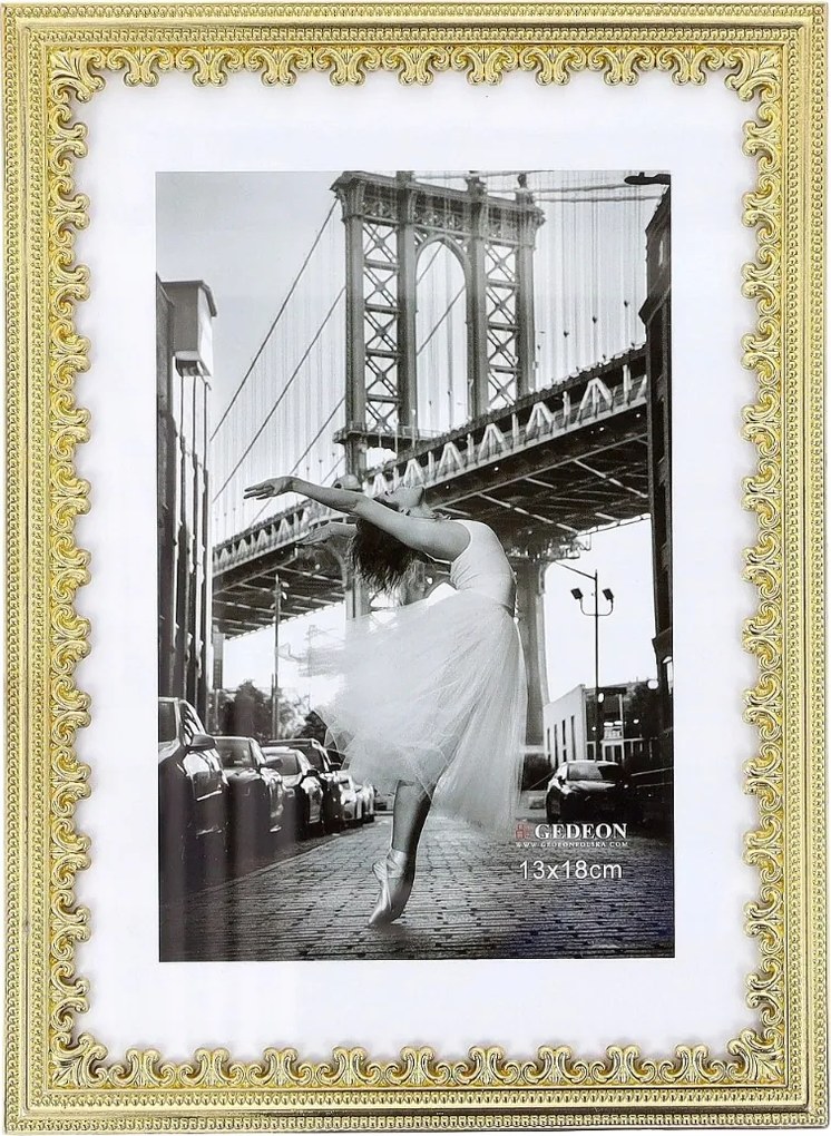 Képkeret arany 13x18 tömör fém luxus