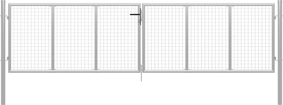 vidaXL ezüst színű horganyzott acél kerti kapu 400 x 100 cm