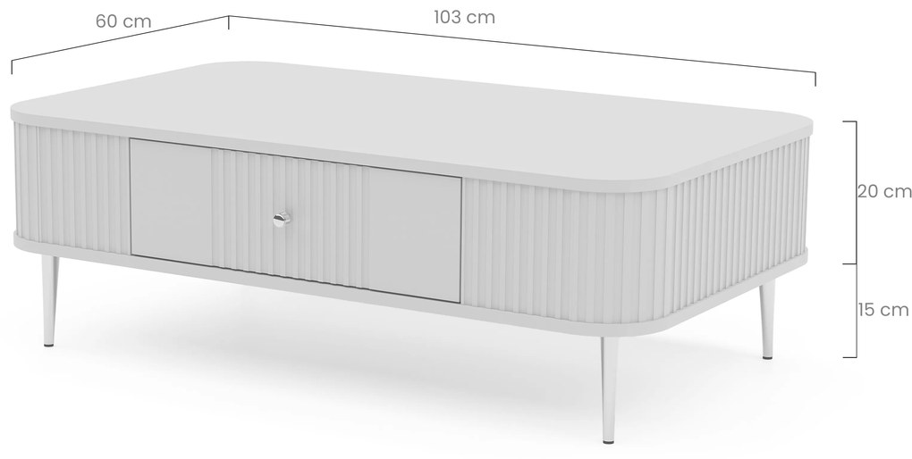 Vesper fiókos dohányzóasztal 103x60 cm - kasmír / dió / fekete lábak