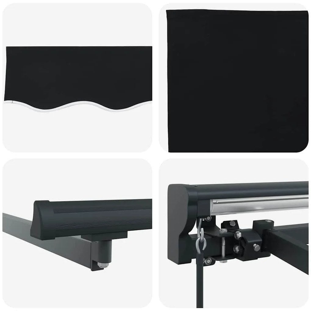 Behúzható napellenző Fekete 300x250 cm szövet