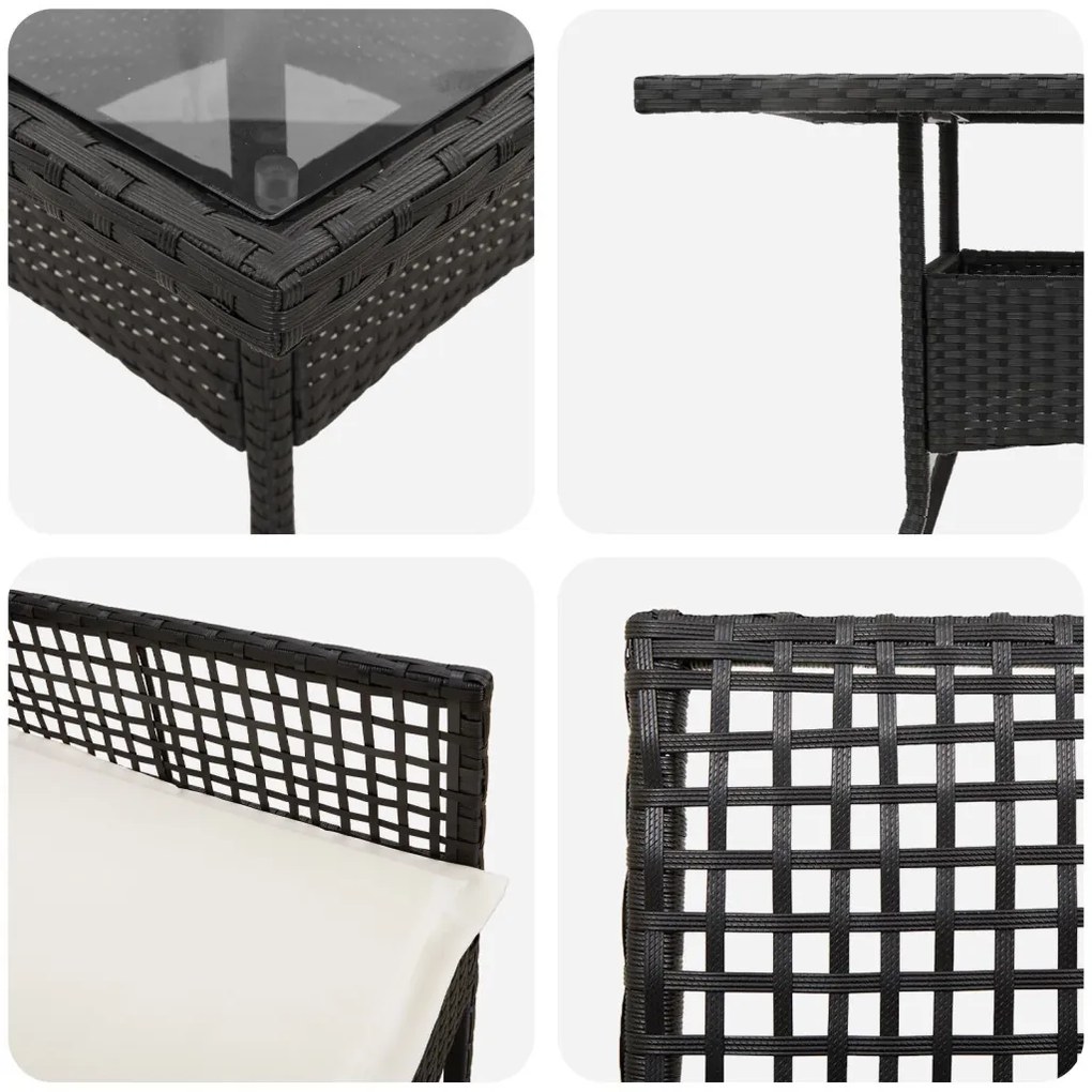 3 darabos kertibútor szett világosszürke polyrattan