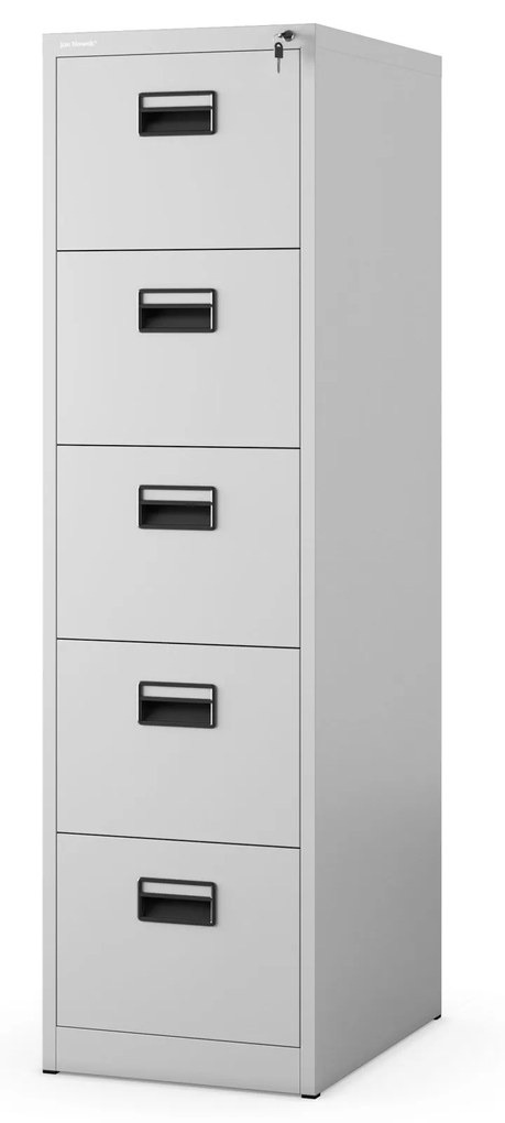 Fém irattartó szekrény, 5 fiókos SARA V5, 460 x 1625.5 x 620 mm, szürke