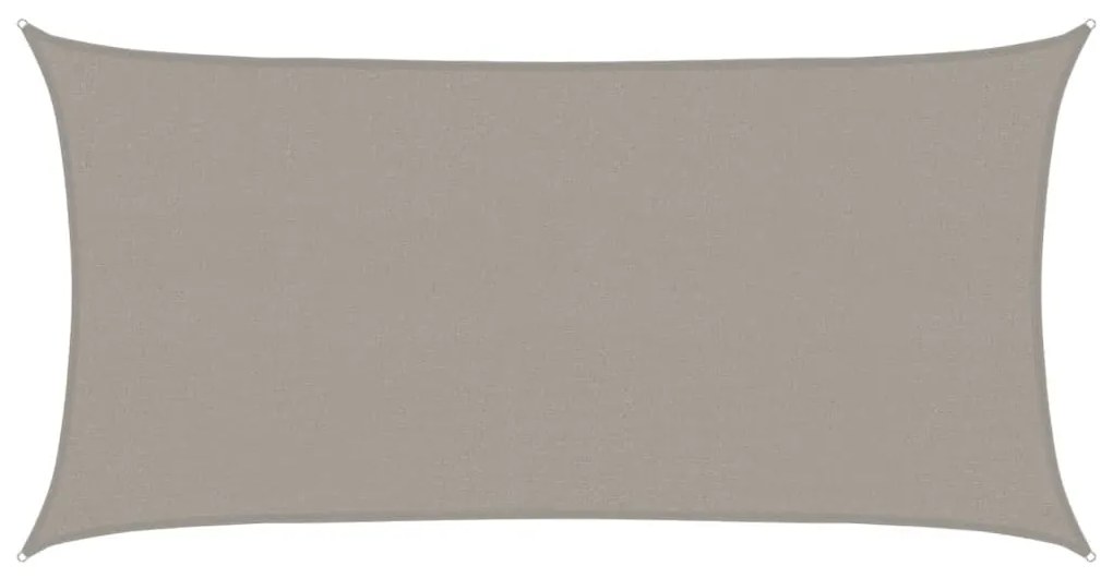 világosszürke négyszögletű HDPE napvitorla 160 g/m² 2,5x4,5 m