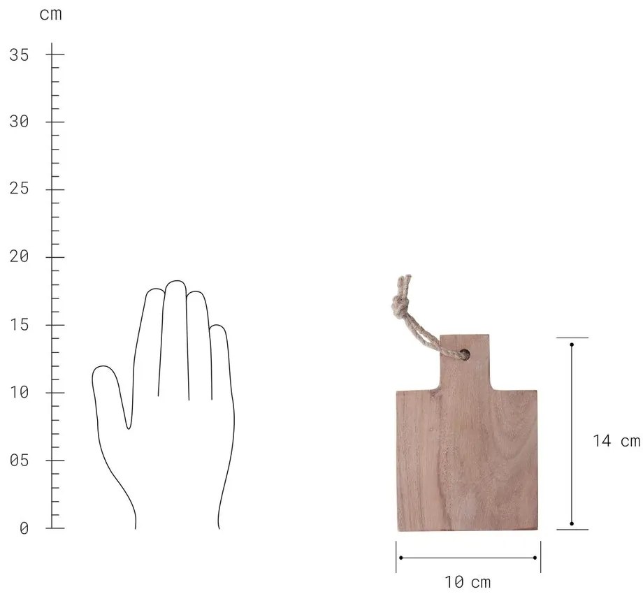 PETITE mini akácfa vágódeszka 14 x 10 cm