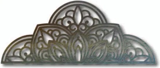 Fából készült falfestmény fél mandala - BOHEMIA